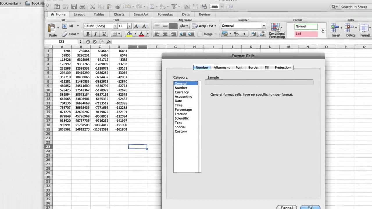 Excel format phone number column
